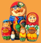 Матрёшка Мужик с петухом (5 мест)