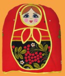 Грелка на чайник Матрёшка Хохлома