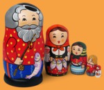 Матрёшка Старик рыбак (большая, 5 мест)