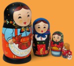 Матрёшка Девочка с ковшом (большая, 5 мест)