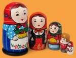 Матрёшка Девочка с лукошком (большая, 5 мест)