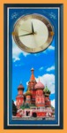 Часы с панорамным видом Храм Василия Блаженного (со стеклянным циферблатом, 30*70 см)