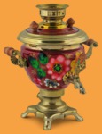Самовар электрический Цветочный на красном (2л)