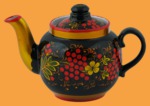 Чайник заварочный керамика Хохлома Рябинка (300 мл)