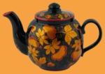 Чайник заварочный керамика Хохлома Лилия (800 мл)