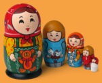 Матрёшка Девочка с мишкой (малая, 5 мест)