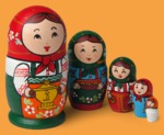 Матрёшка Девочка с самоваром (малая, 5 мест)