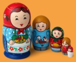 Матрёшка Девочка с лукошком (малая, 5 мест)