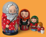 Матрёшка Старик рыбак (малая, 5 мест)