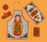 Кухонный набор Матрёшка 5-х предметный (лён)