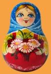 Матрёшка неваляшка круглая Ромашки (модель №1)