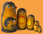 Матрёшка Ёжик-грибник (большая, 5 мест)