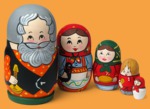 Матрёшка Старик балалаечник (малая, 5 мест)