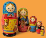 Матрёшка Елена с петухом (5 мест)