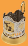 Подстаканник Нефтянику (никель-золото, лазерная гравировка)