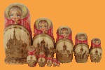 Матрёшка Храм Василия Блаженного (выжженная) (10 мест)