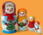 Матрёшка Снеговик (большая, 5 мест)