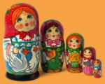 Матрёшка Девушка с гусями (5 мест)