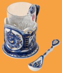 Подстаканник Юбилейный (ажур, позолоченный, в наборе)