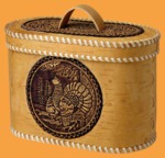 Короб Береста Лесная птица с ручкой