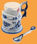 Подстаканник Цветы (ажур, позолоченный, в наборе)