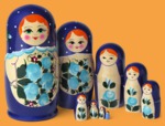 Матрёшка Краса на синем (9 мест)