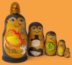Матрёшка Ёжик с яблоком (большая, 5 мест)