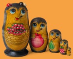 Матрёшка Ёжик с корзинкой (малая, 5 мест)