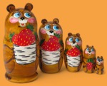 Матрёшка Медведь с клубникой (5 мест)