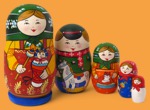 Матрёшка Девочка с погремушкой (малая, 5 мест)