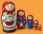 Матрёшка Девочка с кроликом (большая, 5 мест)