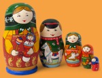 Матрёшка Девочка с погремушкой (большая, 5 мест)