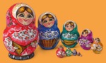 Матрёшка Настасья с балалайкой (красная, 10 мест)