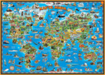 Детская карта Мира (настольная, размер 42 на 59 см)
