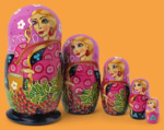 Матрёшка Девушка с коромыслом (5 мест)
