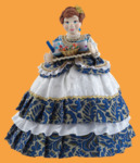 Кукла на чайник для самовара Агафья (синяя, фарфор)