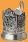 Подстаканник Герб (посеребрённый, штампованный)
