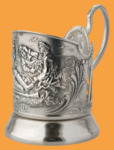 Подстаканник Охотники (посеребрённый, штампованный)