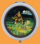 Зеркало металлическое складное Конёк-горбунок (круглое)