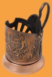 Подстаканник Охотники меднёный (штампованный)