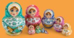 Матрёшка Настасья с балалайкой (зелёная, 10 мест)
