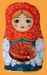Грелка на чайник Матрёшка с караваем