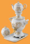 Самовар фарфоровый Белая роза (1л)