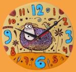Часы Барашка птичка (керамика)