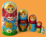 Матрёшка Предметная с лаптями (большая, 5 мест)