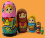 Матрёшка Матрёна с петухом (5 мест)