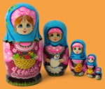 Матрёшка Матрёна с корзиной яблок №1 (5 мест)