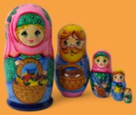 Матрёшка Матрёна с корзиной яблок №2 (5 мест)