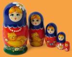 Матрёшка Предметная с котом (малая, 5 мест)