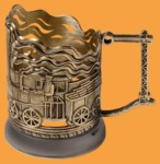 Подстаканник эксклюзивный Паровозы (литьё)